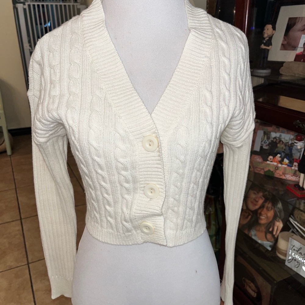 Ambiance White Cardigan Sweater